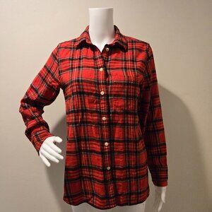 J Crew Classic Fit Button Down Shirt Good Tidings Plaid XS